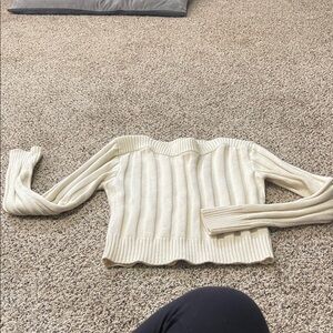 Steve Madden Cream Ribbed Women's Sweater.  Runs small.  Cropped.